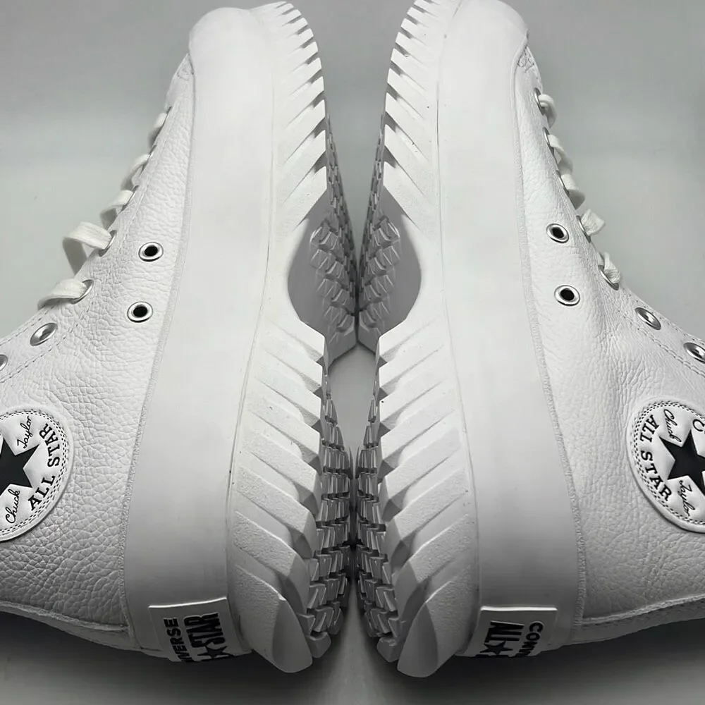 Converse Chuck Taylor All Star Leather Lugged 2.0 White Sneakers Men 8.5 / W10.5 - Picture 6 of 9